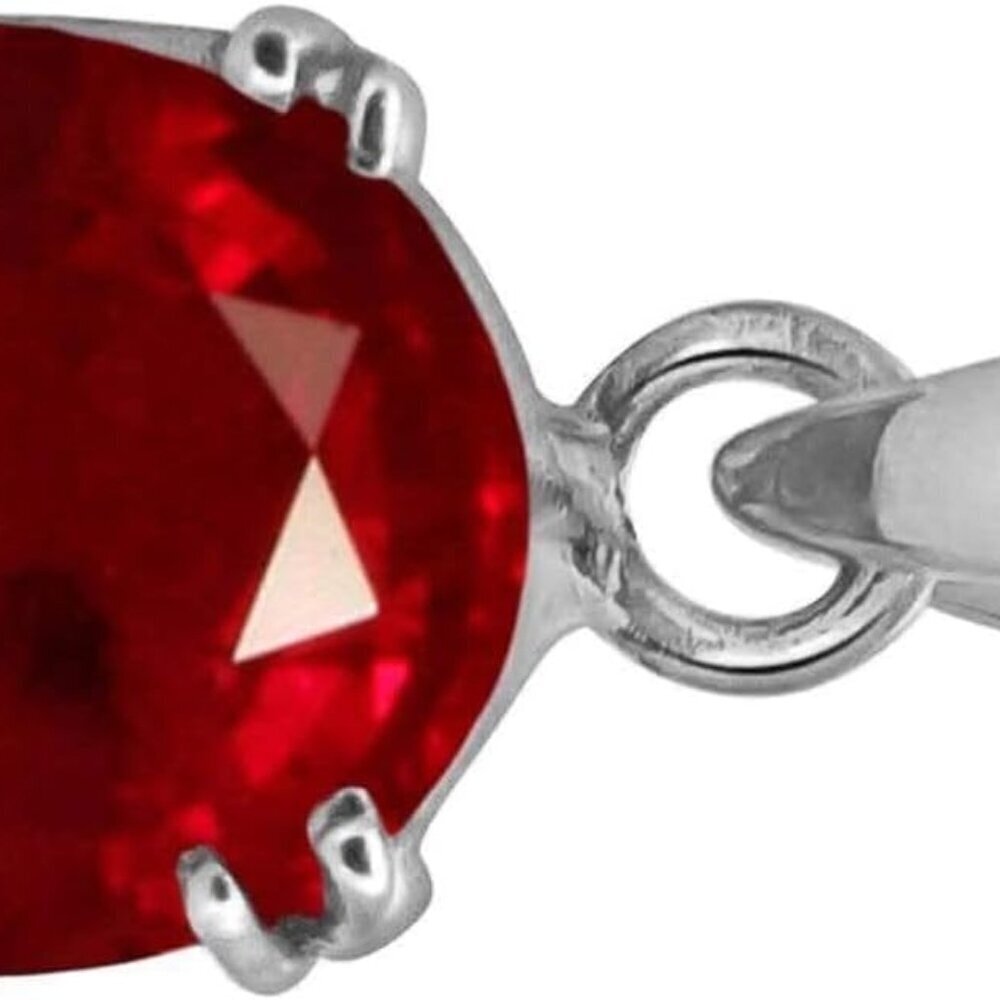Natural Ruby Pendant Sterling Silver 5.55 CT Oval Gemstone Jewelry for Women - Picture 6 of 9